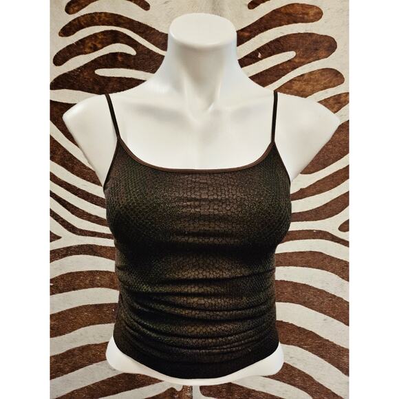 Nikibiki Tops - Vintage NikiBiki Y2K Long Tank Top Brown Animal Print Grunge Whimsigoth OS